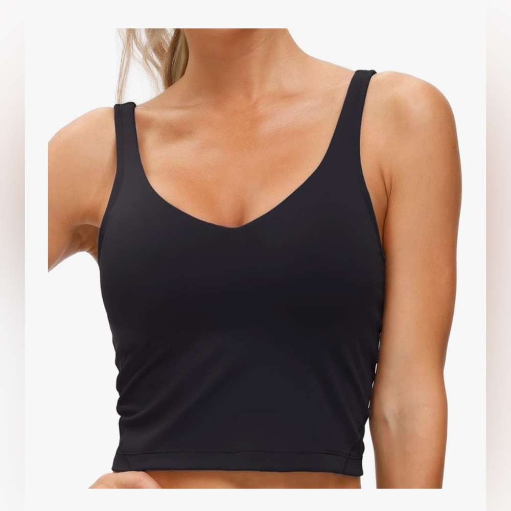 THE GYM PEOPLE Women’s Longline Sports Bra – Black (Size XL)